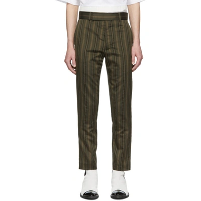 Shop Haider Ackermann Green Skinny Classic Trousers In Khaki