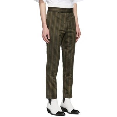 Shop Haider Ackermann Green Skinny Classic Trousers In Khaki