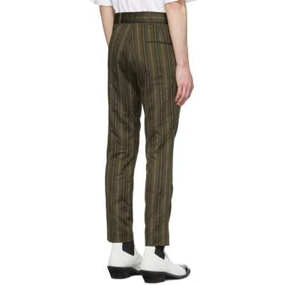 Shop Haider Ackermann Green Skinny Classic Trousers In Khaki