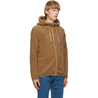 Shop Apc A.p.c. Brown Fleece Rohan Hoodie In Cab Camel