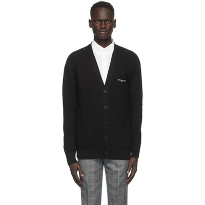 Shop Givenchy Black & White Wool Oversized Cardigan In 004-black/w