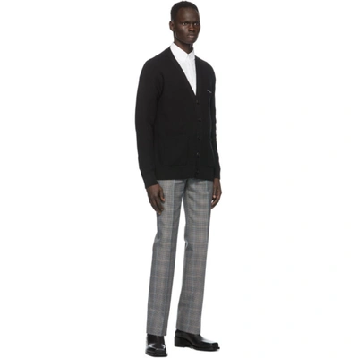 Shop Givenchy Black & White Wool Oversized Cardigan In 004-black/w