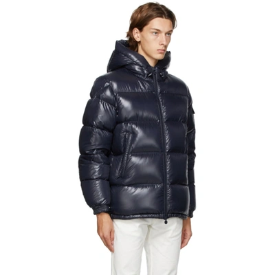 Shop Moncler Navy Down Ecrins Jacket In 742 Blue