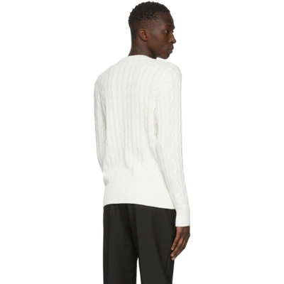 Shop Ami Alexandre Mattiussi Off-white Cable Ami De Coeur Sweater In 0/white 150