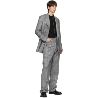 Shop Paul Smith Grey Prince Of Wales Trousers In 72 Melange