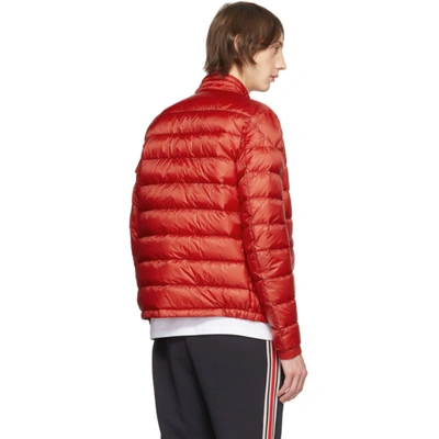 Shop Moncler Red Down Agay Jacket In 448 Red