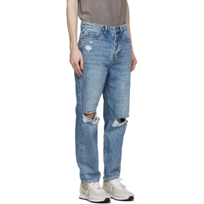 Shop Ksubi Blue Bullet Vibez Trashed Jeans In Denim
