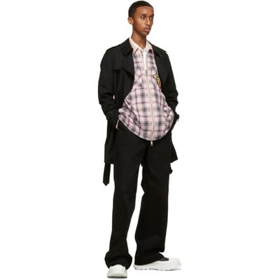 Shop Burberry Pink Check Hannington Varsity Shirt In Frosted Pin