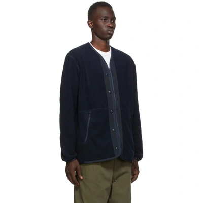 Shop Comme Des Garçons Homme Deux Navy Fleece Cardigan In 2 Navy