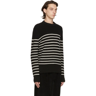 Shop Ami Alexandre Mattiussi Black & White Breton Stripe Sweater In Noir/blanc