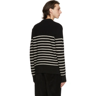 Shop Ami Alexandre Mattiussi Black & White Breton Stripe Sweater In Noir/blanc
