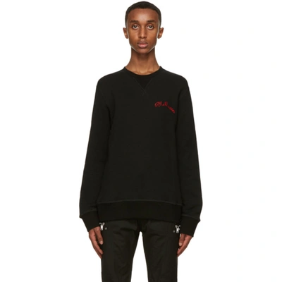 Shop Alexander Mcqueen Black Embroidered Logo Sweatshirt In 1000 Black