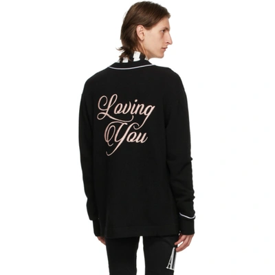 Shop Amiri Black 'loving You' Cardigan