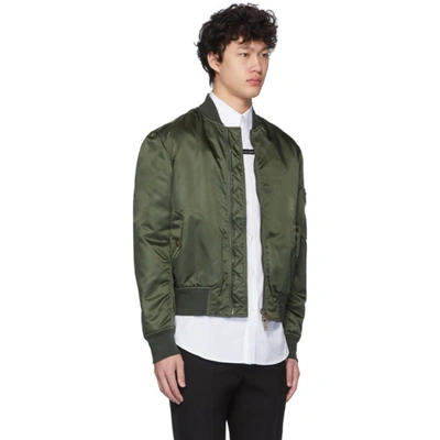 Shop Givenchy Khaki Button Bomber Jacket In 305 Khaki