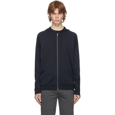 Shop Paul Smith Navy Lounge Zip Hoodie In 48 Navy