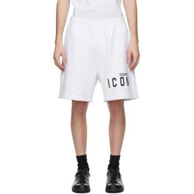 Shop Dsquared2 White 'icon' Shorts In 100 White