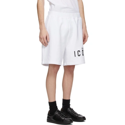 Shop Dsquared2 White 'icon' Shorts In 100 White