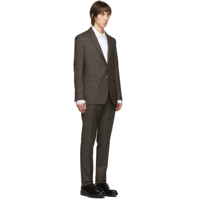 Shop Burberry Ssense Exclusive Brown Wool Check Suit In Drk Brown
