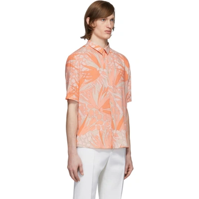 Shop Saint Laurent Orange And Taupe Jungle Shirt In 6566 Orangt