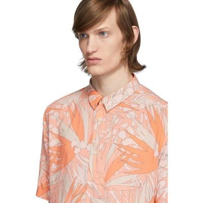 Shop Saint Laurent Orange And Taupe Jungle Shirt In 6566 Orangt