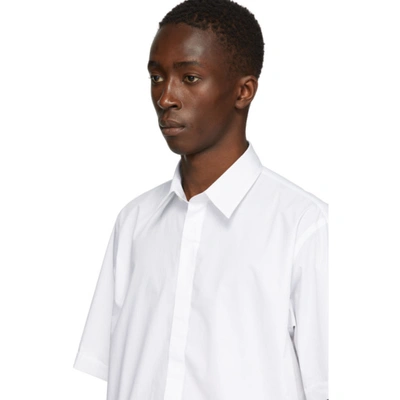 Shop Fendi White Cotton Poplin Short Sleeve Shirt In F0qa0 White