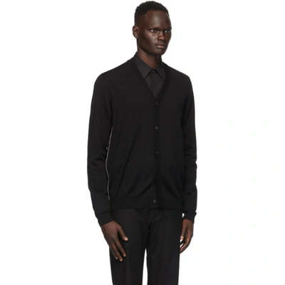 Shop Maison Margiela Black Wool Cardigan In 900 Black