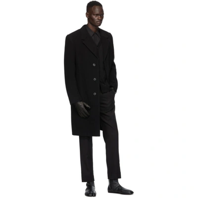 Shop Maison Margiela Black Wool Cardigan In 900 Black