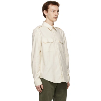 Shop Helmut Lang Off-white Strap Shirt In Powdered Ecru