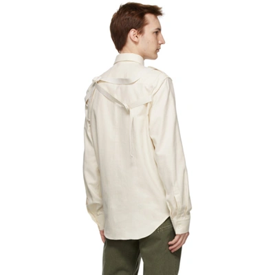 Shop Helmut Lang Off-white Strap Shirt In Powdered Ecru