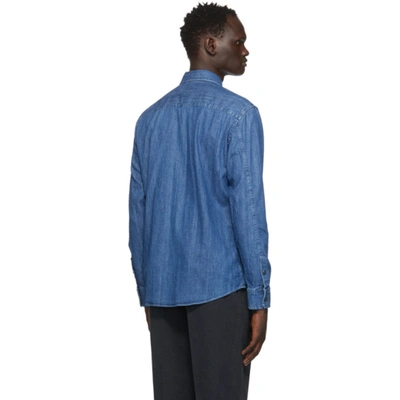 Shop Ermenegildo Zegna Blue Denim Shirt In 002 Denim