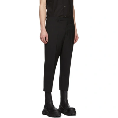 Shop Rick Owens Black Wool Astaires Cropped Trousers In 09 Blk