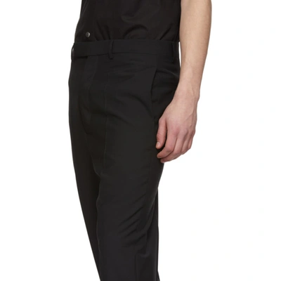 Shop Rick Owens Black Wool Astaires Cropped Trousers In 09 Blk