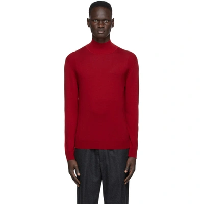 Shop Dunhill Red Harness High Neck Sweater In 623 Red
