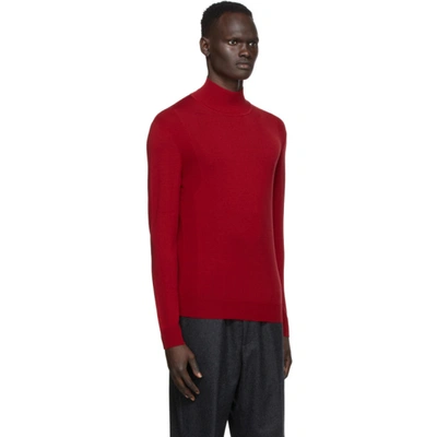 Shop Dunhill Red Harness High Neck Sweater In 623 Red