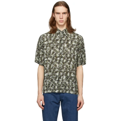 Shop Fendi Green Camo Forever  Short Sleeve Shirt In F0kuk Green