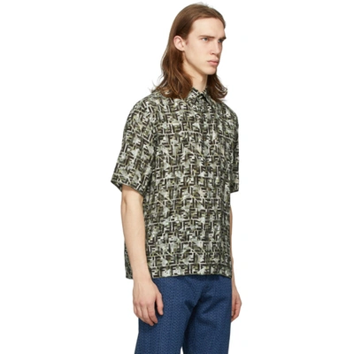 Shop Fendi Green Camo Forever  Short Sleeve Shirt In F0kuk Green