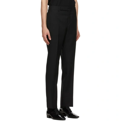 Shop Saint Laurent Black Wool Trousers In 1000 Black