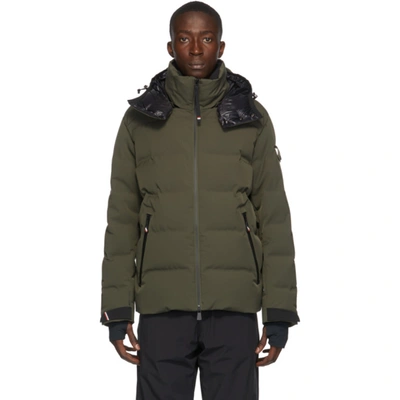 Shop Moncler Green Down Montgetech Jacket In 833 Green