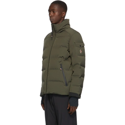 Shop Moncler Green Down Montgetech Jacket In 833 Green