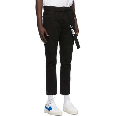 Shop Off-white Black Slim Low Crotch Jeans In 1001 Blkwhi