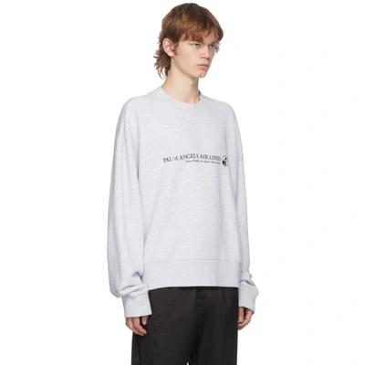 Shop Palm Angels Grey 'palm Airlines' Sweatshirt In Grey/black