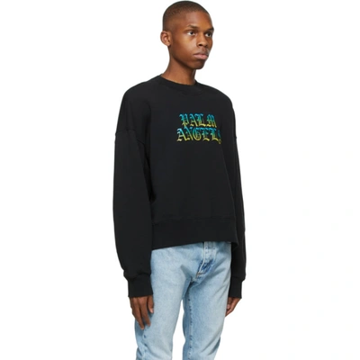 Shop Palm Angels Black Hue Gothic Logo Sweatshirt In Black Multi