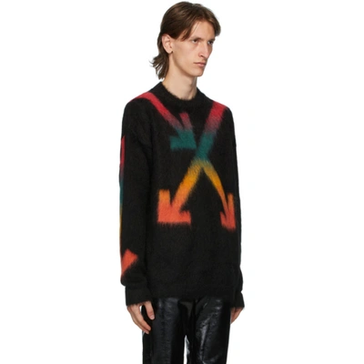 Shop Off-white Black Fuzzy Arrows Sweater