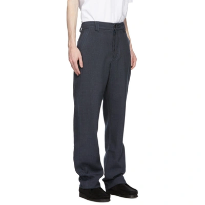 Shop Jacquemus Navy Wool 'le Pantalon De Costume' Trousers