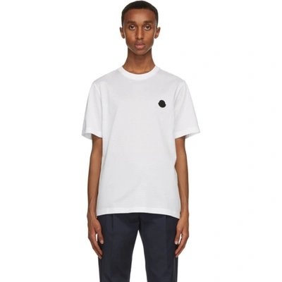 Shop Moncler White & Black Logo T-shirt In 001 White