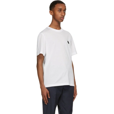 Shop Moncler White & Black Logo T-shirt In 001 White