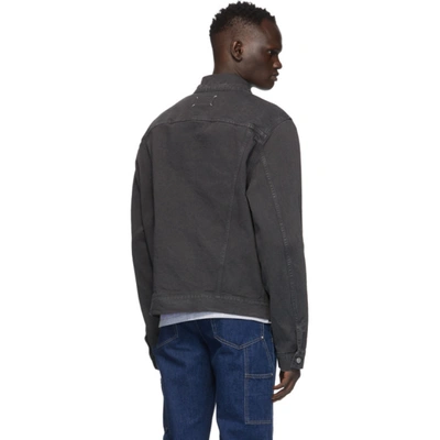 Shop Maison Margiela Grey Denim Fade Jacket In 855 Charcoa