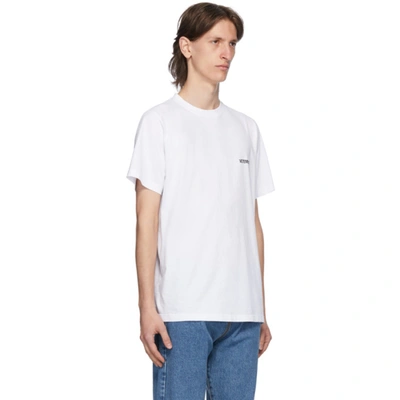 Shop Vetements White Logo Front Back T-shirt