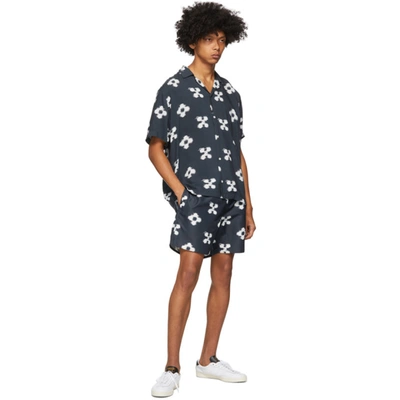 Shop Saturdays Surf Nyc Saturdays Nyc Navy Floral Canty Ikat Shirt In Midnight
