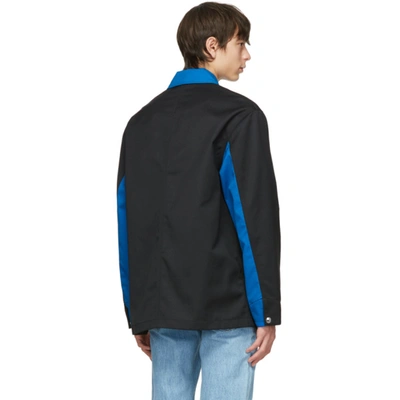 Shop Acne Studios Black & Blue Twill Workwear Jacket In Blackroyalb